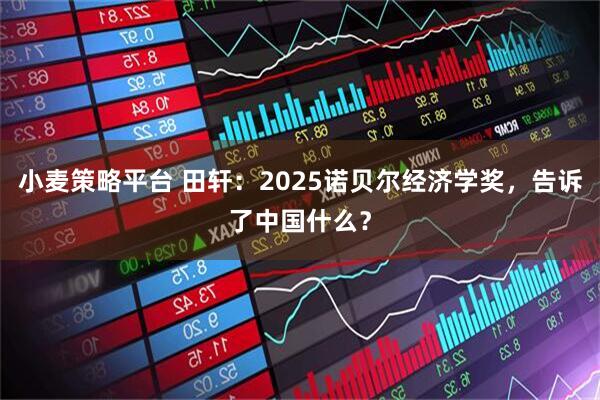 小麦策略平台 田轩：2025诺贝尔经济学奖，告诉了中国什么？