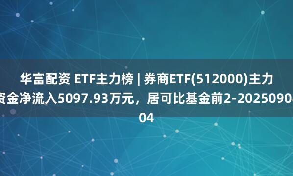 华富配资 ETF主力榜 | 券商ETF(512000)主力资金净流入5097.93万元，居可比基金前2-20250904