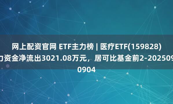 网上配资官网 ETF主力榜 | 医疗ETF(159828)主力资金净流出3021.08万元，居可比基金前2-20250904